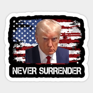 Trump Never Surrender Usa Flag Sticker